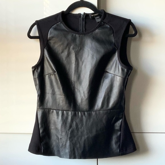 bagatelle Tops - Bagatelle Faux Leather Top Size M